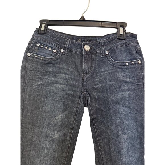 L.A. Idol Jeans Womens Size 5 Dark Wash Embellished Skinny Denim Pants USA - Picture 7 of 9